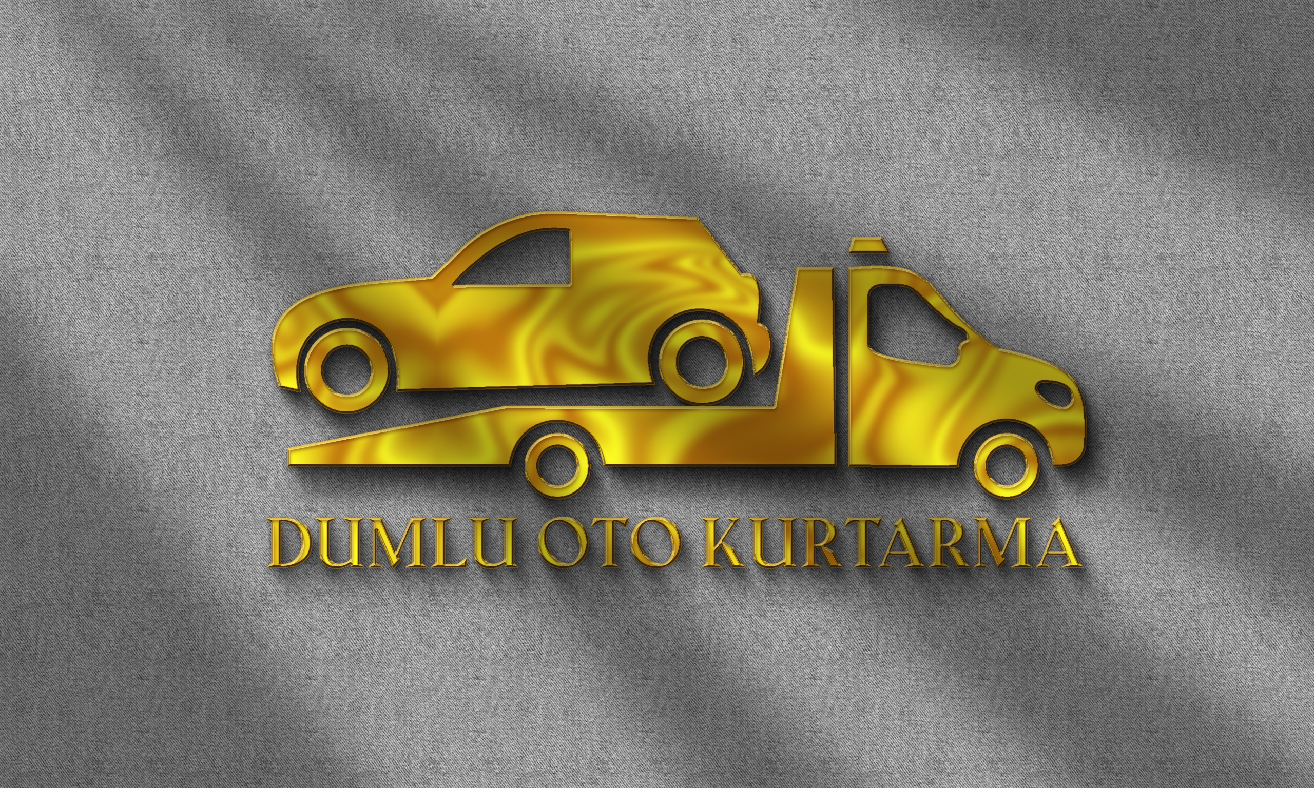 Gold Logo Mockup On Grey Wall Scaled